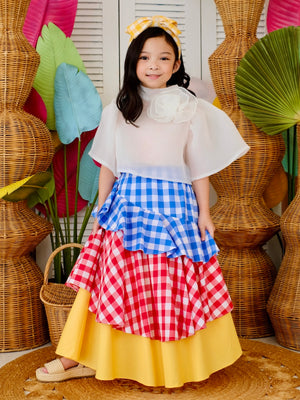 Lana Gingham Skirt | Flag Colors