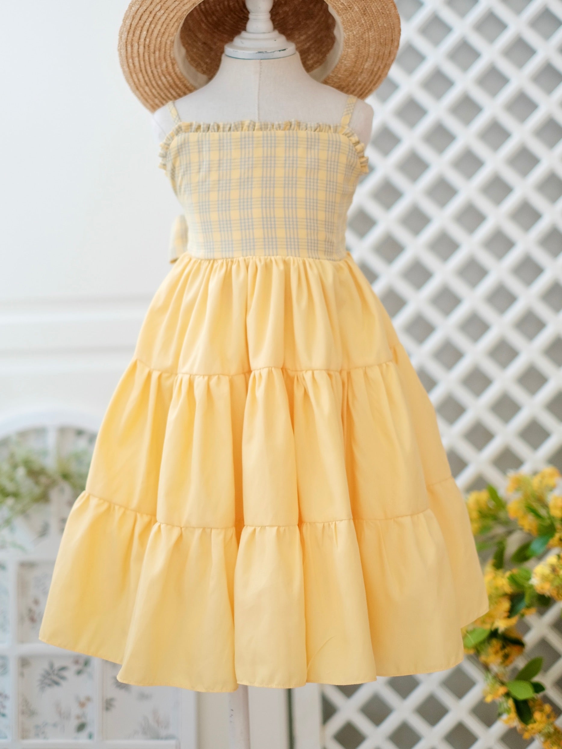 Fernanda Mini Dress | Yellow Check