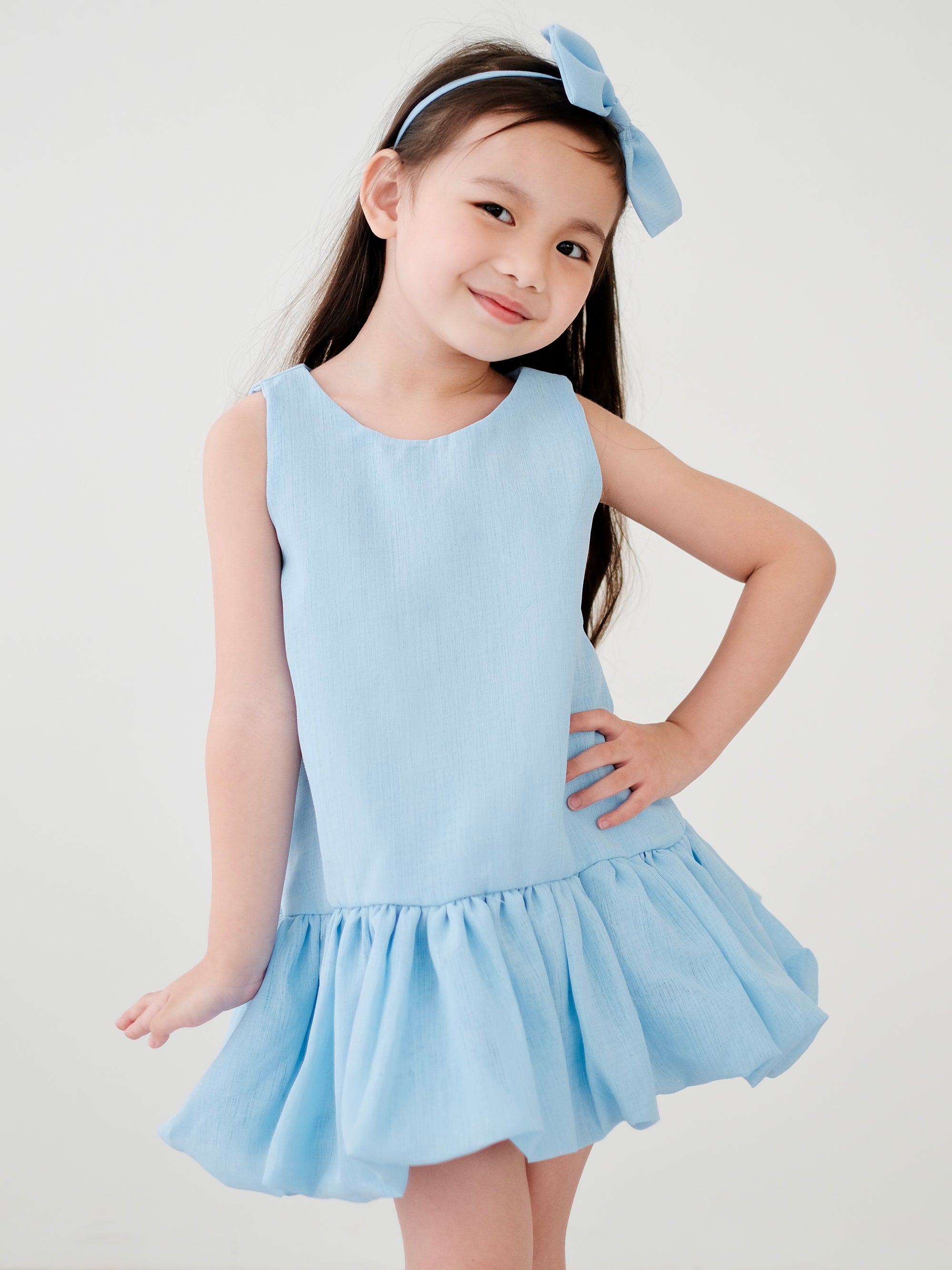 Vania Dress Set with Bow | Baby Blue