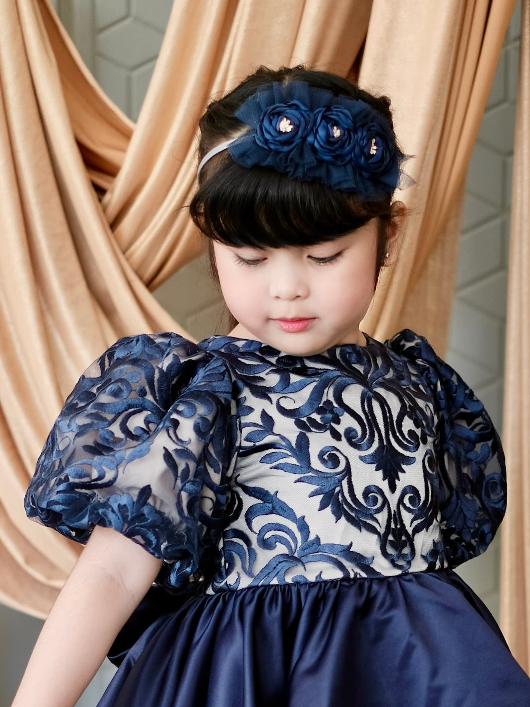 Ruffled tulle headband | Floral