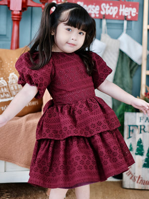 Pascalle Dress | Broderie Anglaise |  Raspberry