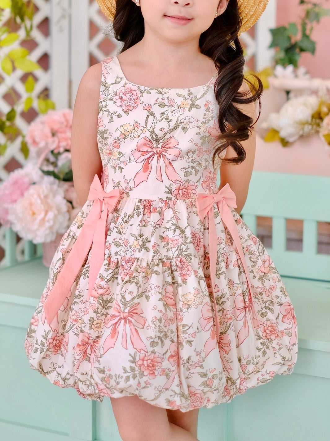 Sandrine Bubble Dress | Bow and Floral