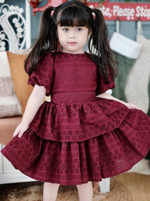 Pascalle Dress | Broderie Anglaise |  Raspberry