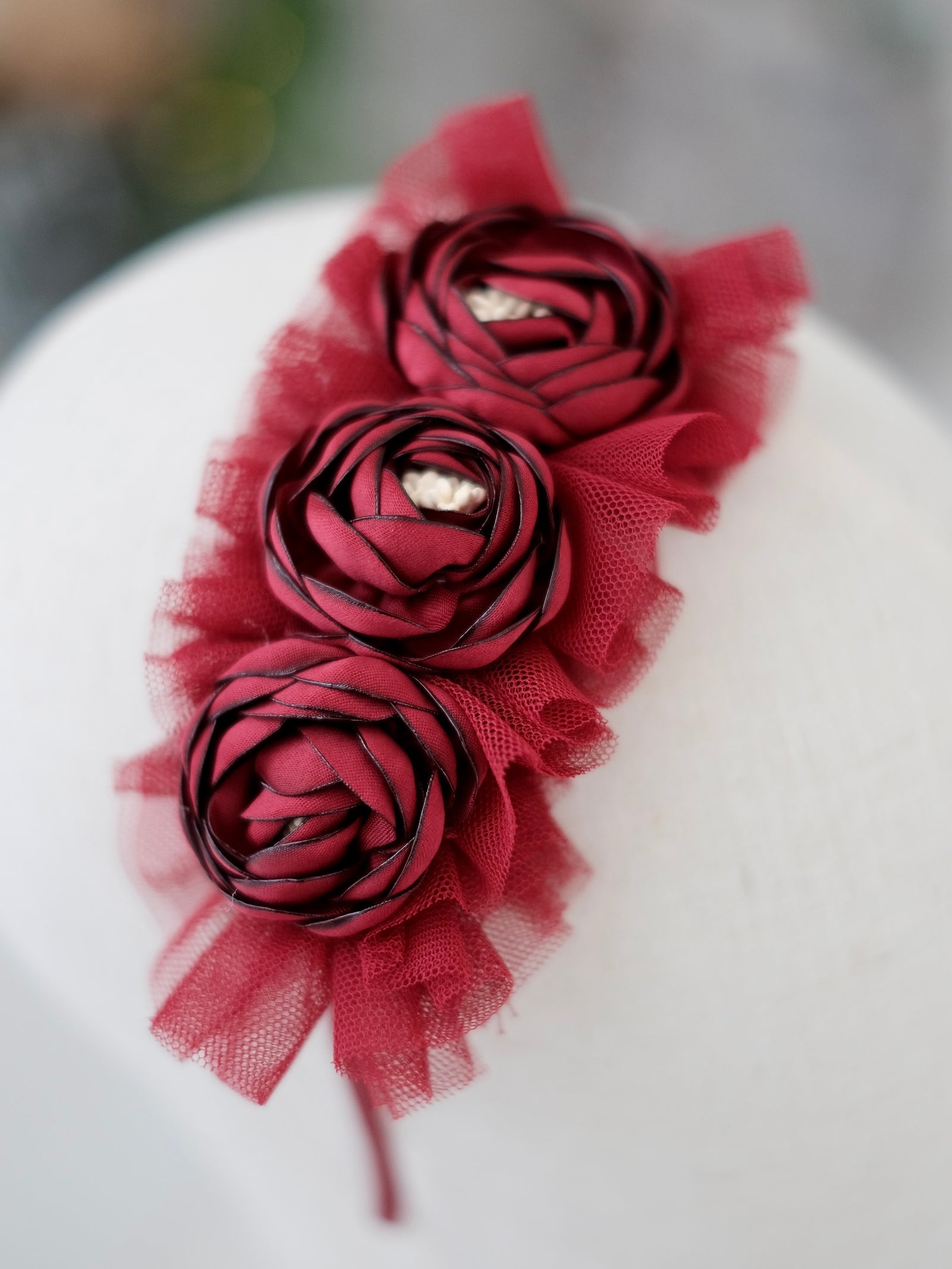 Ruffled tulle headband | Floral