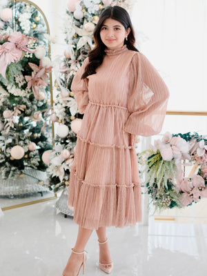 Anya Dress | Pleated Shimmer and Satin | Women | Pre-order