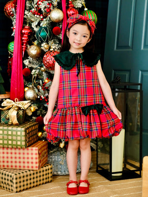 Vania Dress in Red Tartan