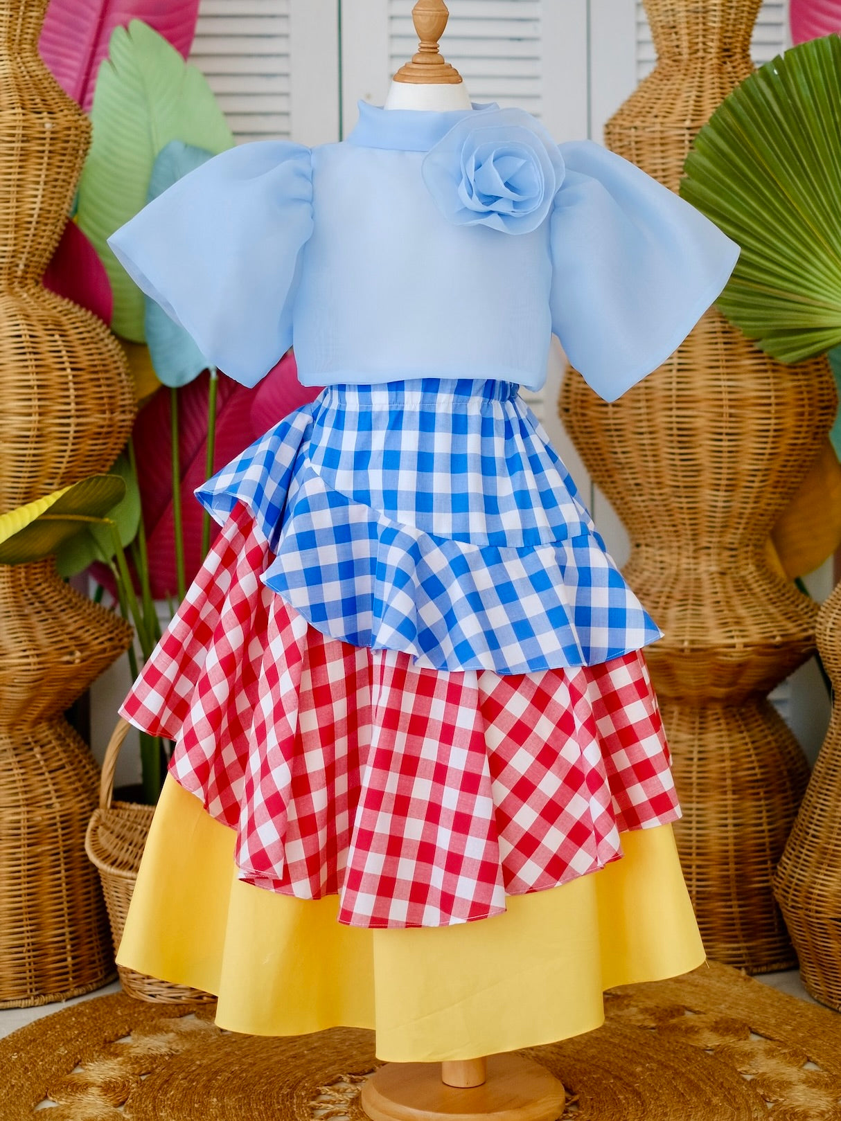 Lana Gingham Skirt | Flag Colors