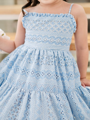 Fernanda Midi Dress in Broderie Anglaise