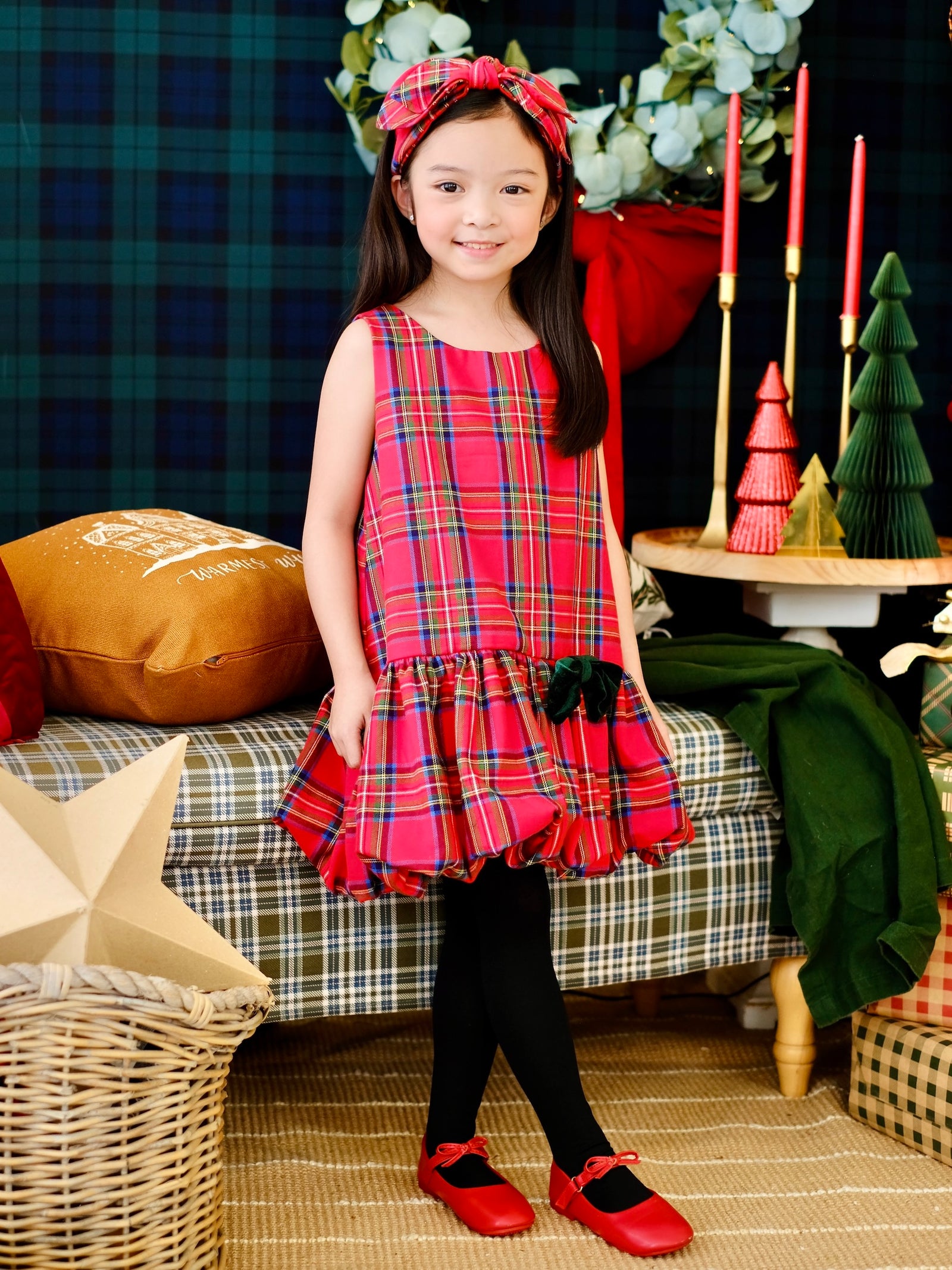 Vania Dress in Red Tartan