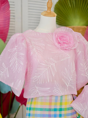 Carmelita Embroidered Filipiniana Top | Women | Pink