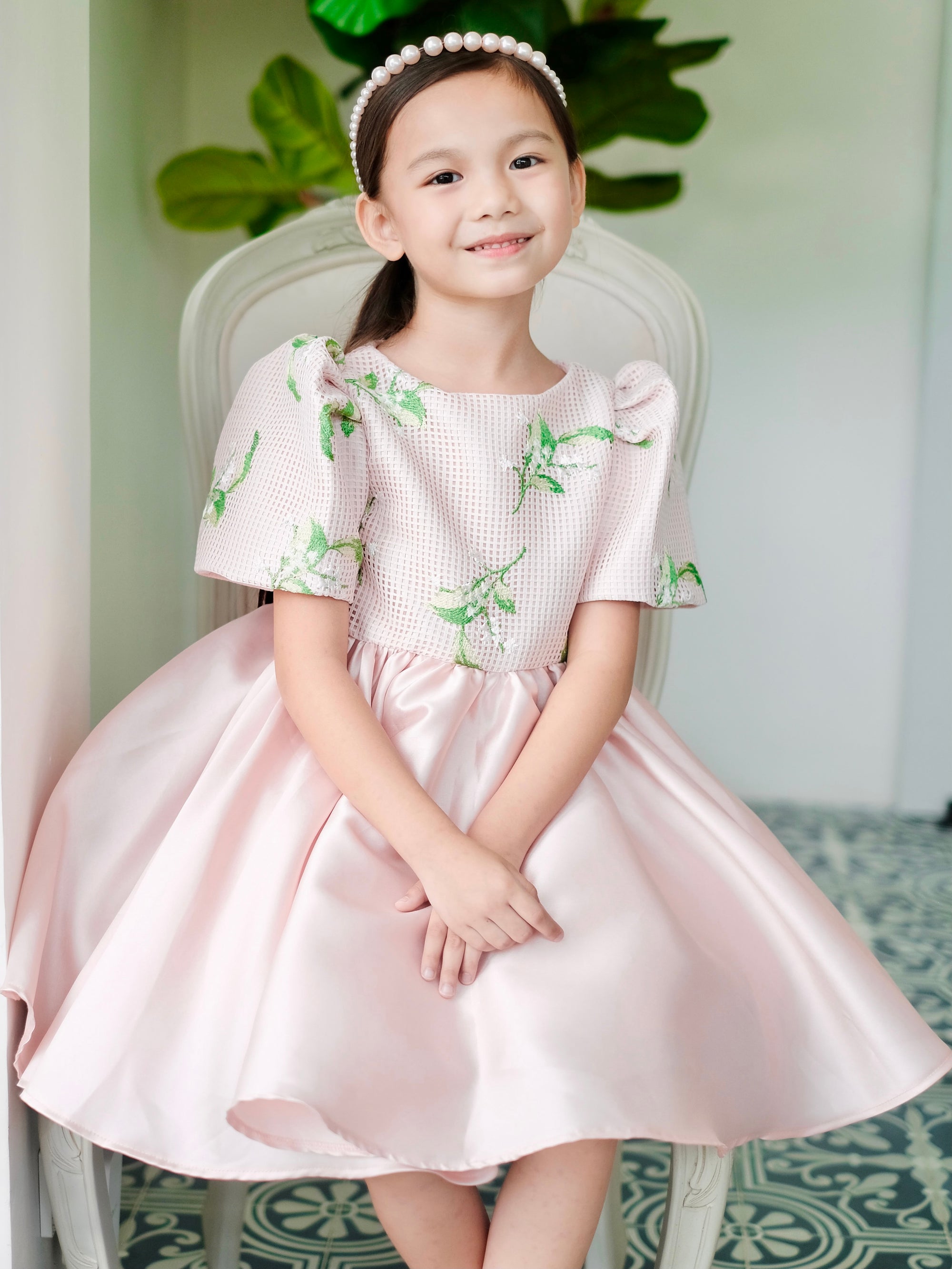 Marcela Filipiniana Dress in Dusty Pink