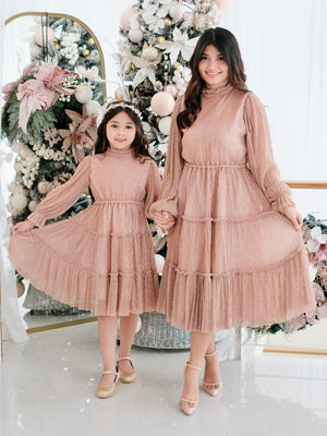 Anya Dress | Pleated Shimmer and Satin | Women | Pre-order