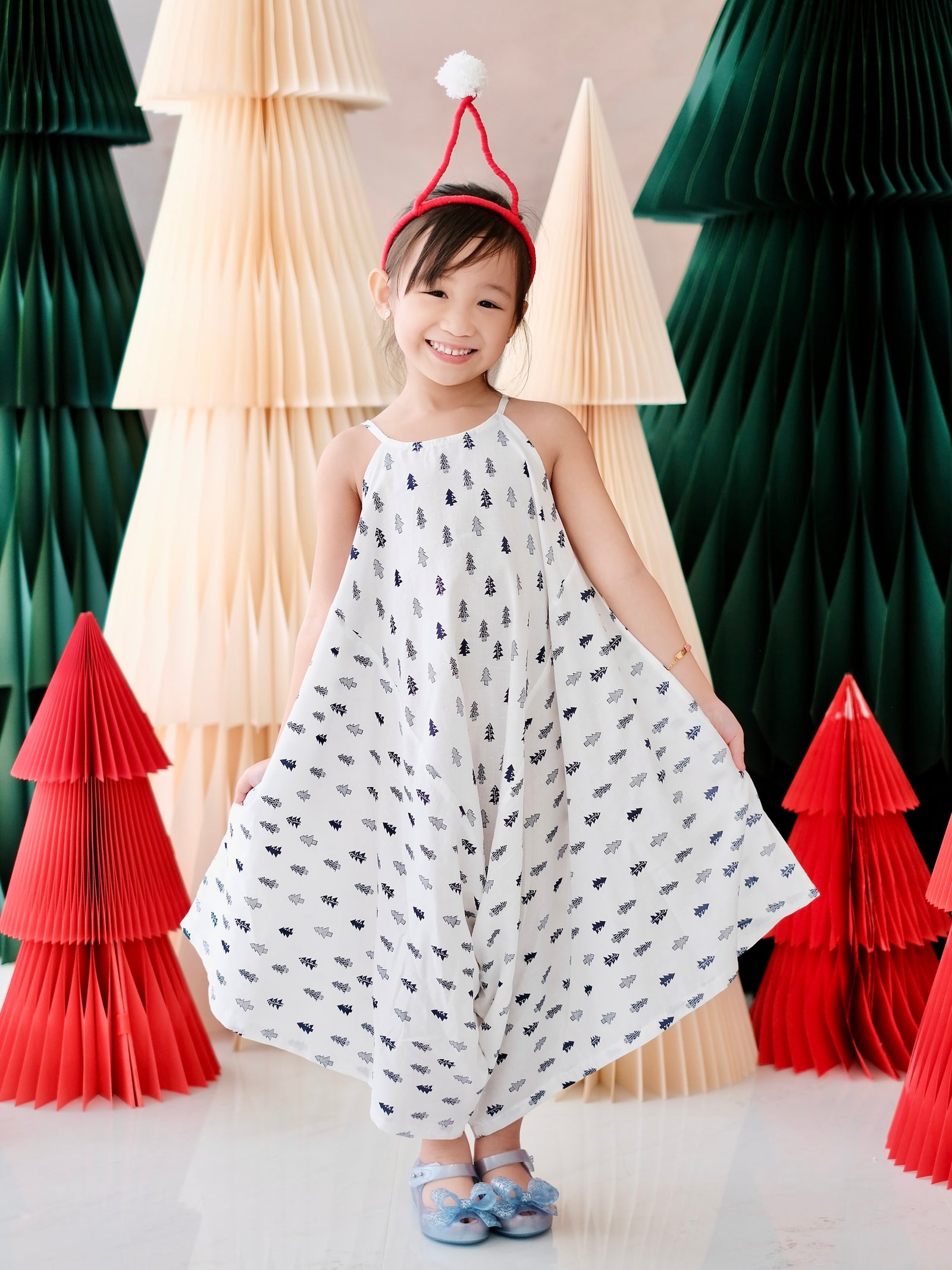 Payton Harem Jumpsuit | Winter Scene White