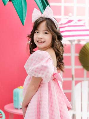 Gingham Organza Bow Headband