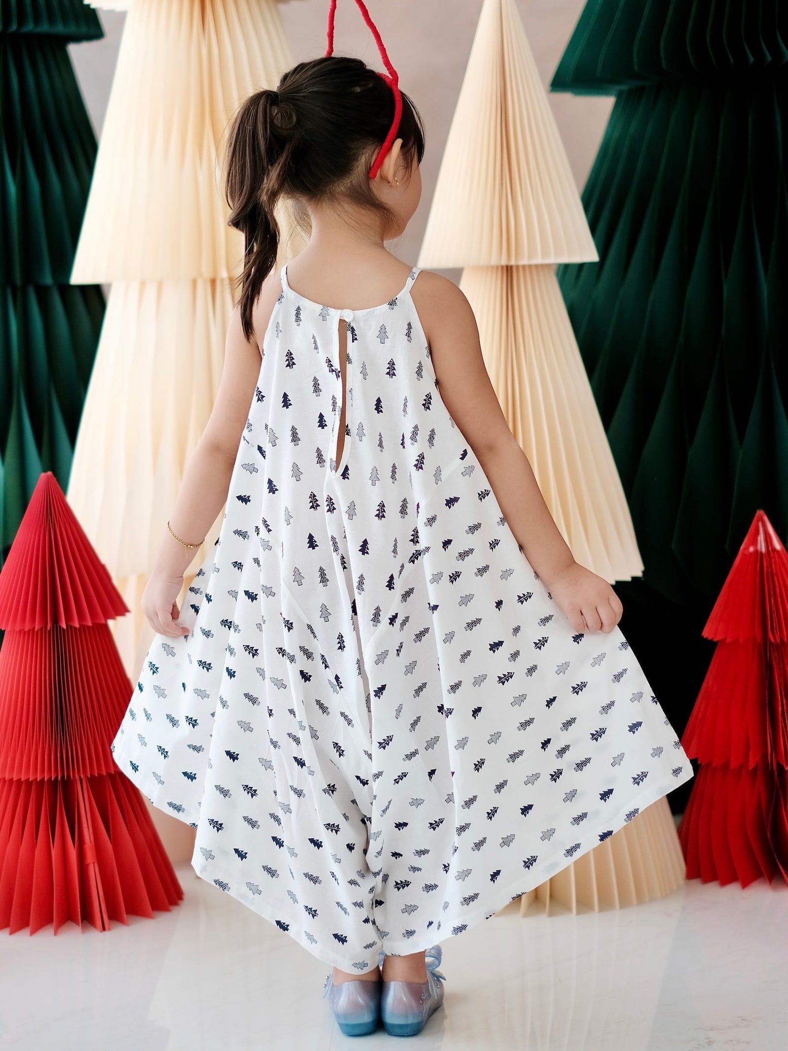 Payton Harem Jumpsuit | Winter Scene White