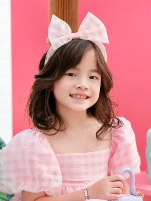 Gingham Organza Bow Headband
