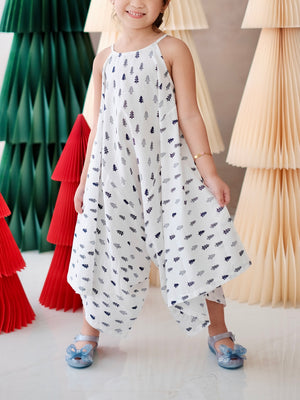 Payton Harem Jumpsuit | Winter Scene White