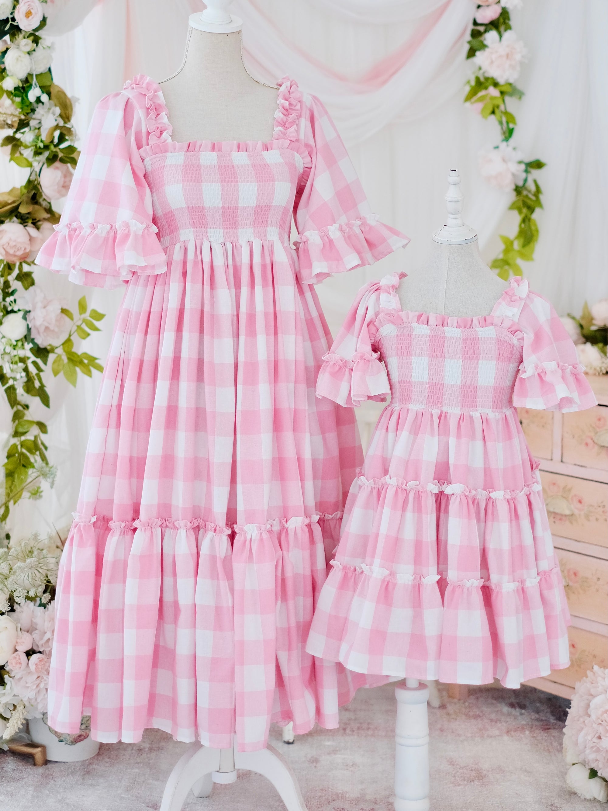 Ingrid in Linen Gingham | Petite | Midi Length