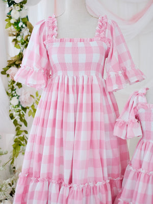 Ingrid in Linen Gingham | Petite | Midi Length