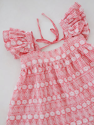 Tilda Dress | Embroidered Gingham