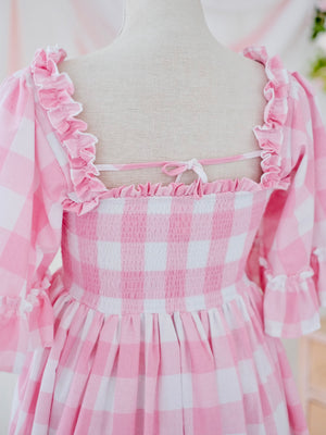 Ingrid in Linen Gingham | Petite | Midi Length