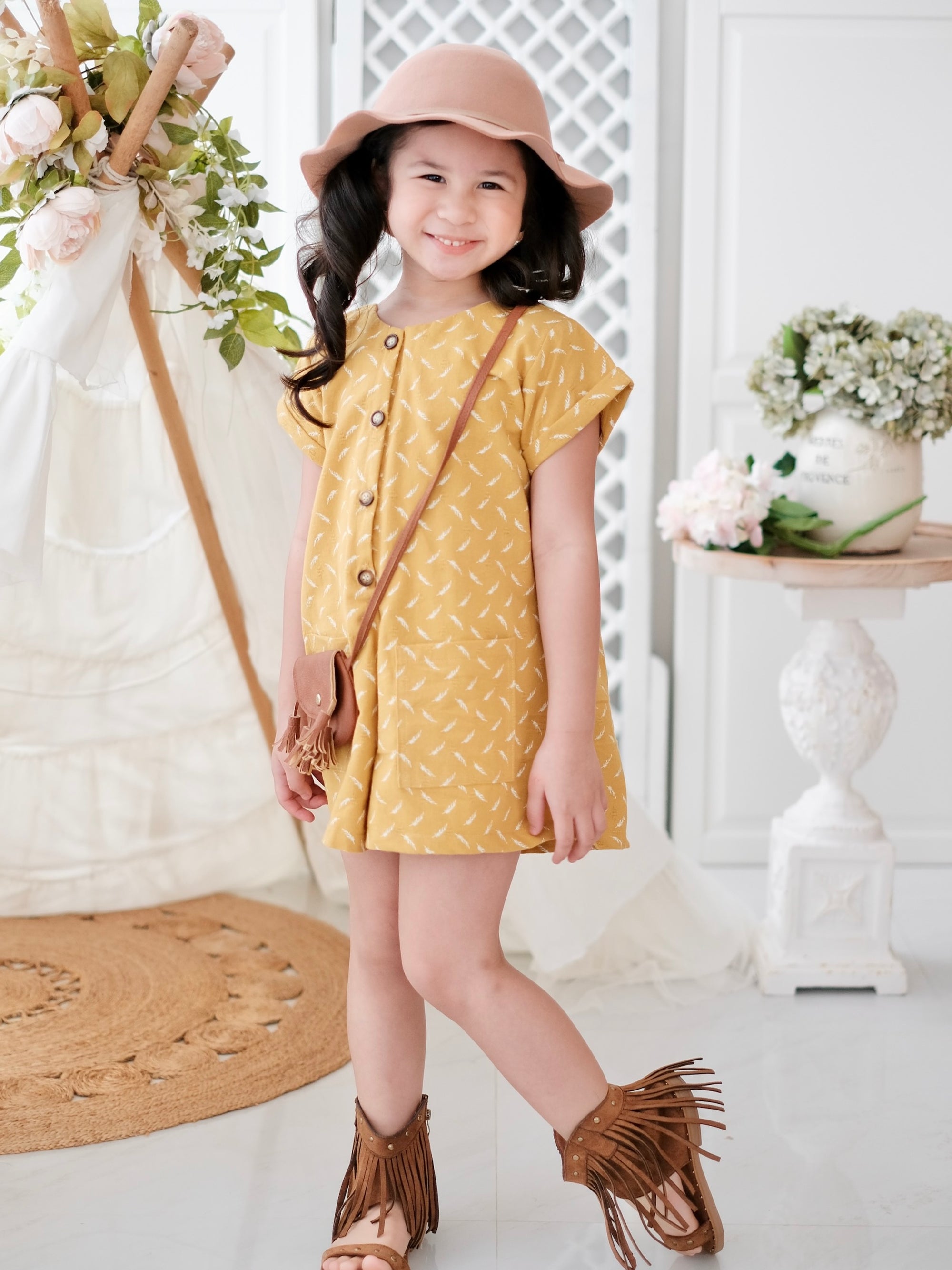 Calla Playsuit | Feather Print