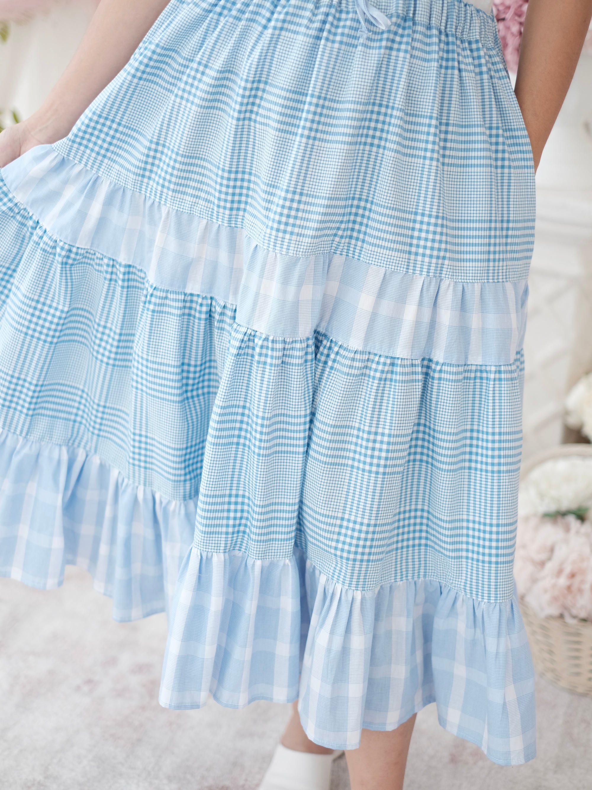 Piper Skirt | Blue Checkered | Women