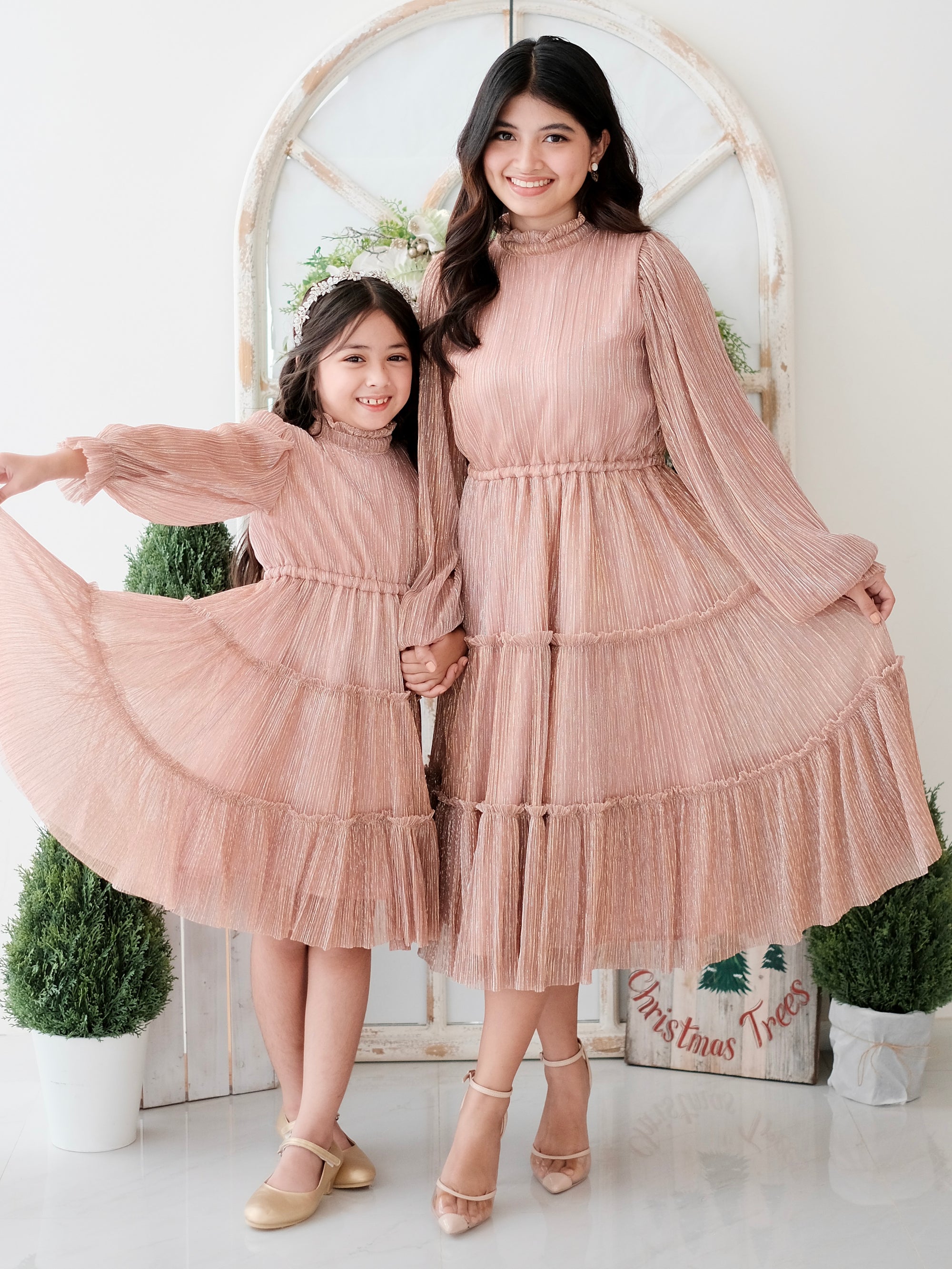 Anya Dress | Pleated Shimmer and Satin | Women | Pre-order