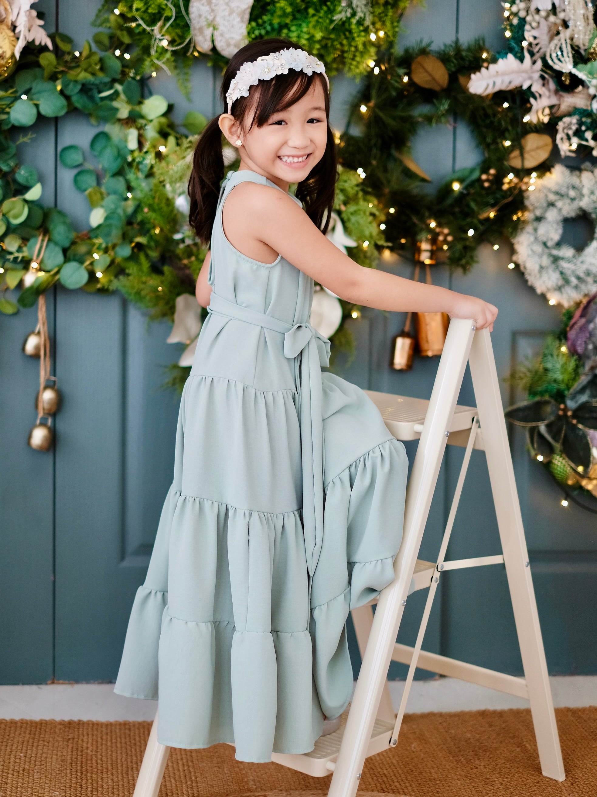 Palma Maxi Dress with Sash | Sage Green