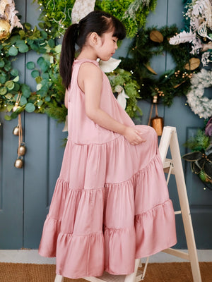 Palma Maxi Dress with Sash | Dusty Pink