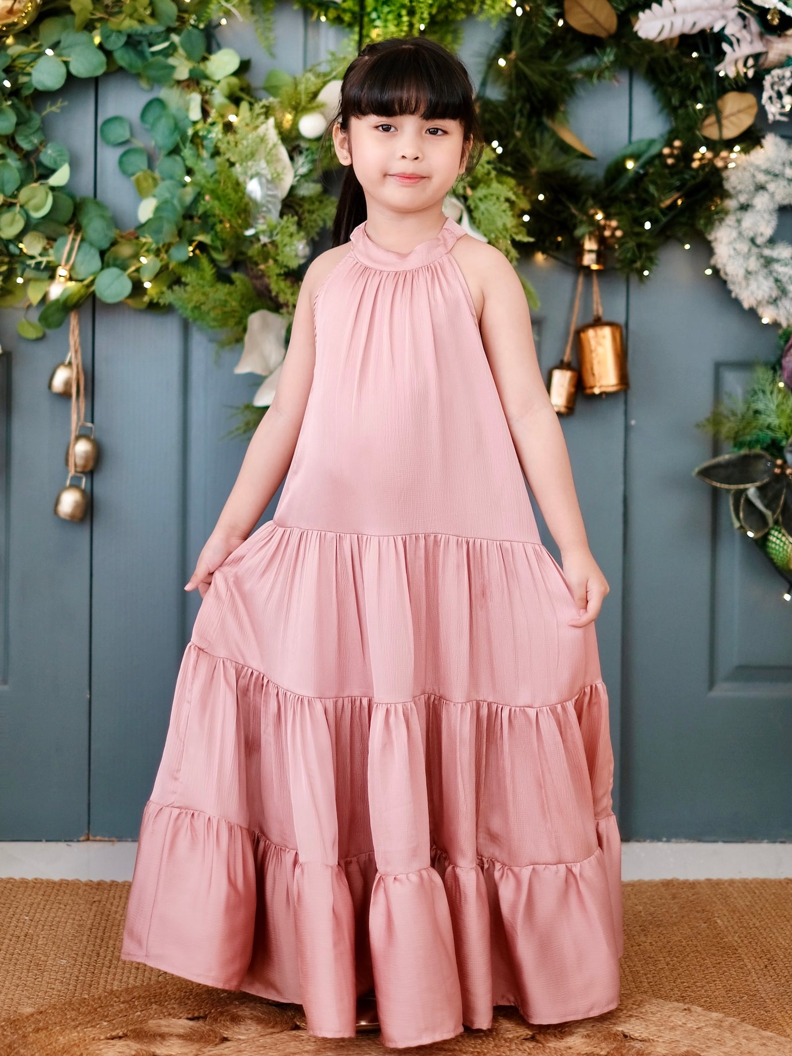 Palma Maxi Dress with Sash | Dusty Pink