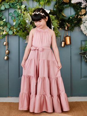 Palma Maxi Dress with Sash | Dusty Pink