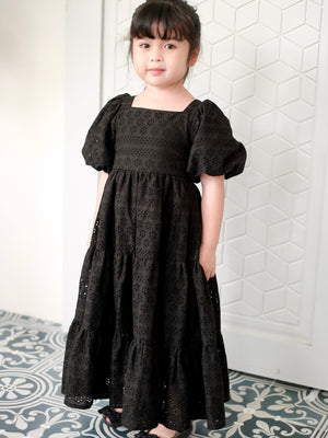 Merida Dress in Black Broderie