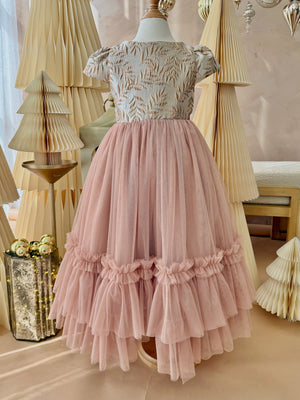 Iveline Jacquard Long Dress | Bisque | Pre-order