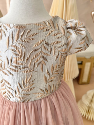 Iveline Jacquard Long Dress | Bisque | Pre-order