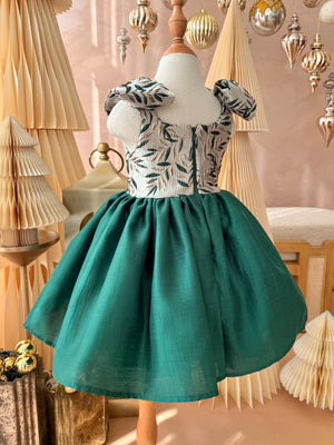 Madeline Jacquard Dress in Emerald | Pre-order