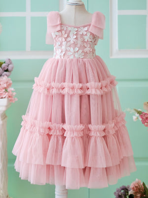 Imogen Long Tutu Dress in Cherry Blossom