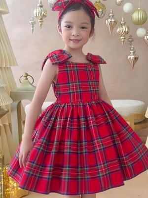 Madeline Dress in Red Tartan