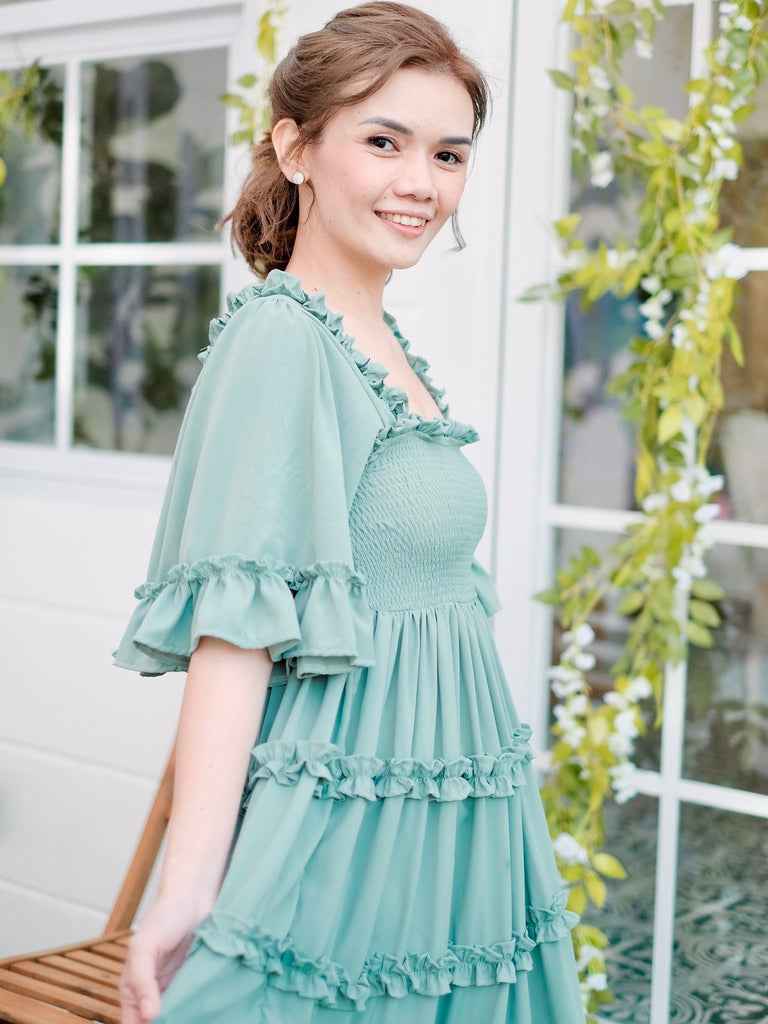 Ingrid Dress in Jade | Women (Petite Length)