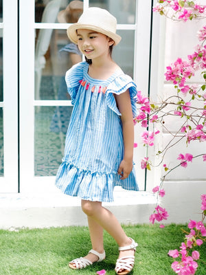 Dayton Dress in Blue Stripes