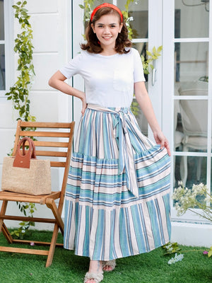 Calluna Striped Linen Skirt