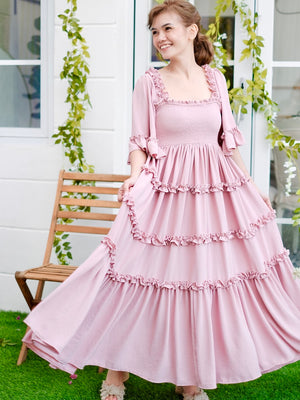 Ingrid Dress in Dusty Pink | Women