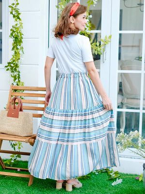 Calluna Striped Linen Skirt