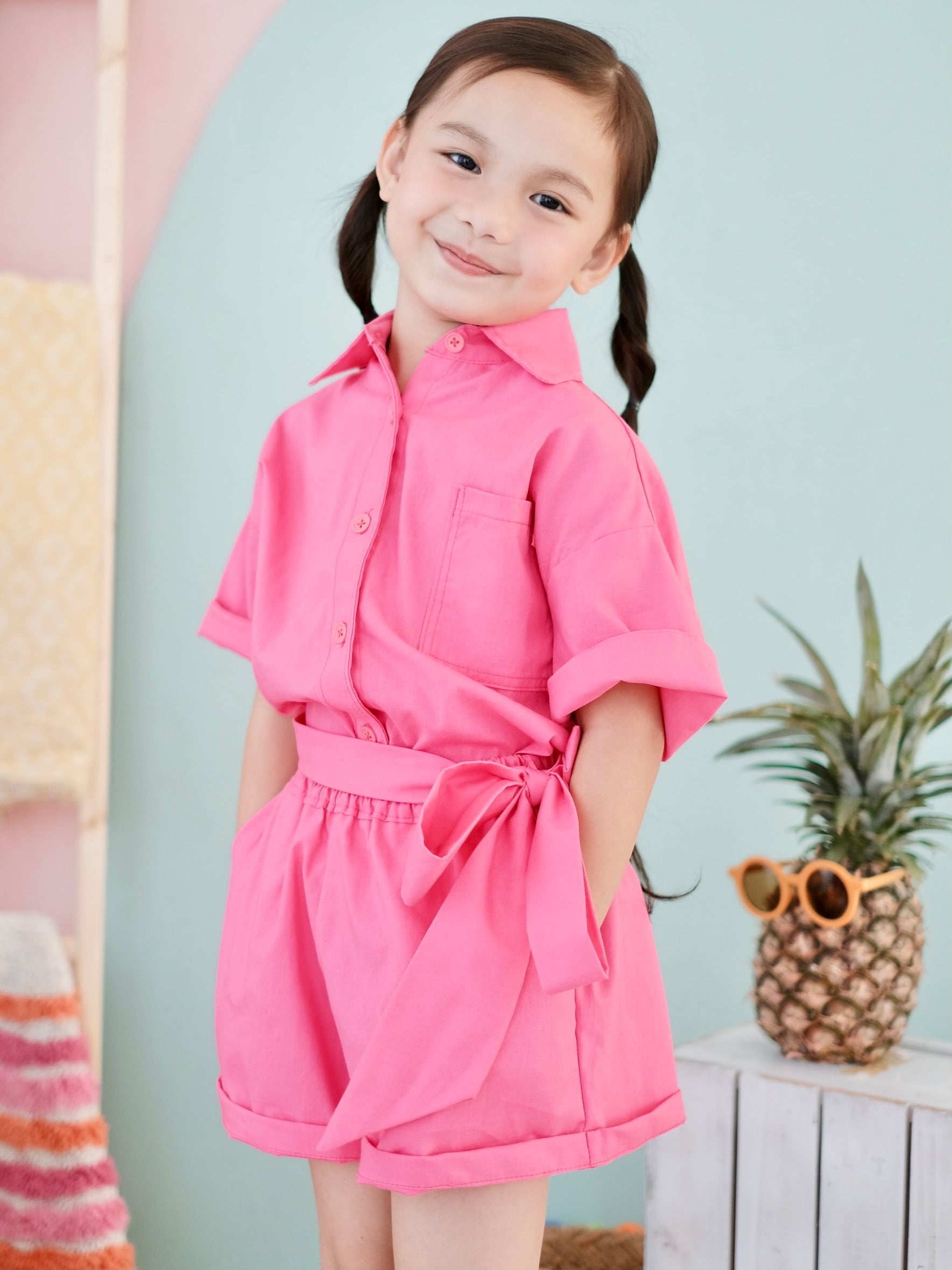 Jessie Linen Set | Pink