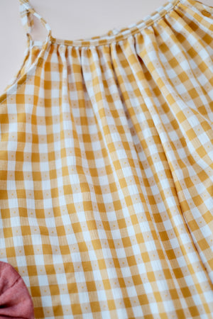 Sola Jumpsuit | Mustard Gingham