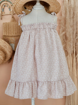 Emille Dress Set in Iris Floral |  Set with Sailor Bow