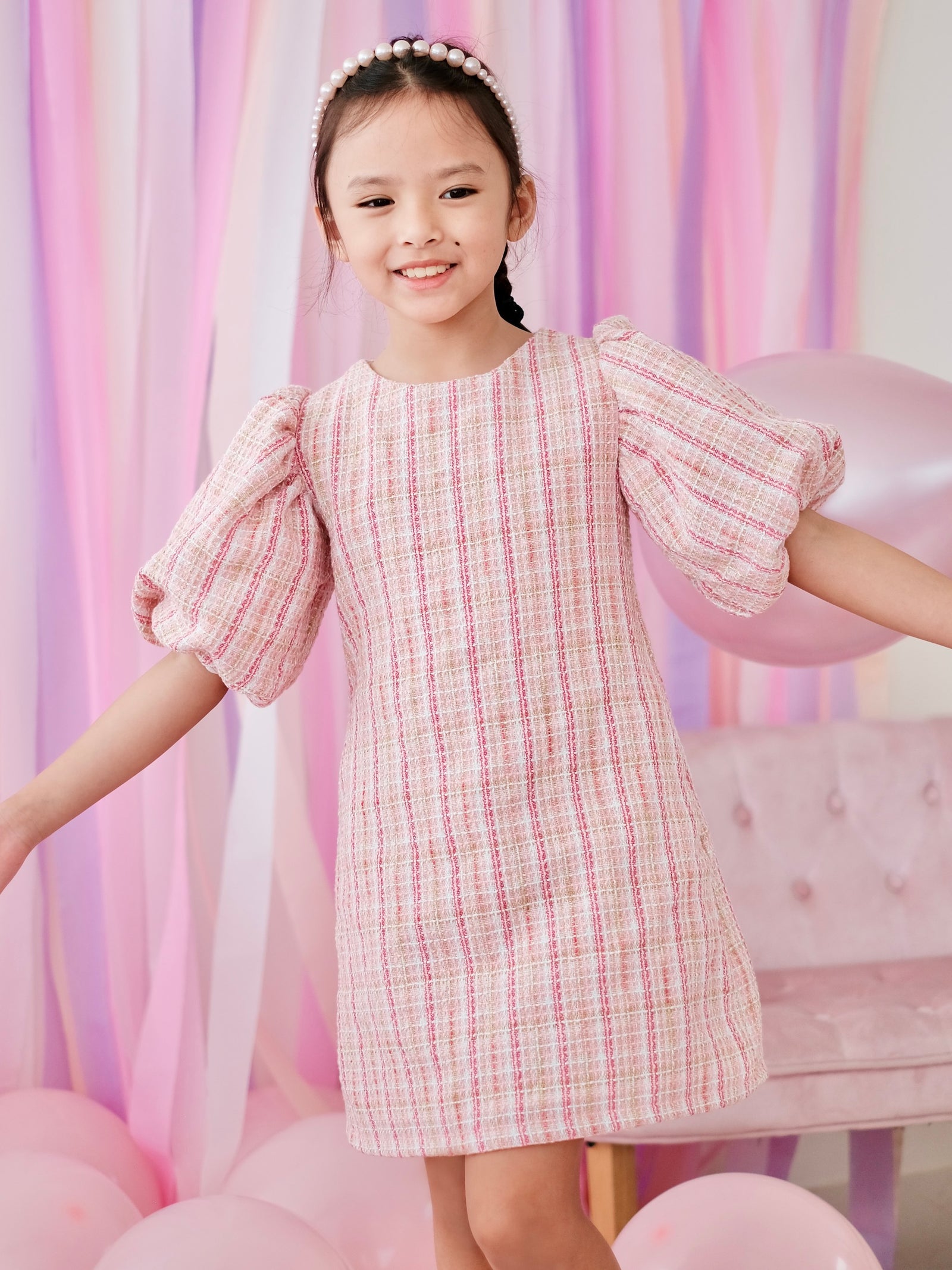 Mabelle Tweed Dress | Pink