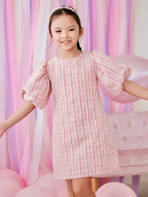 Mabelle Tweed Dress | Pink