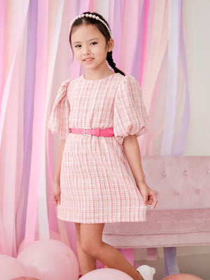Mabelle Tweed Dress | Pink