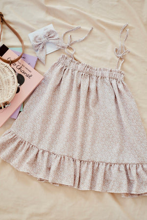 Emille Dress Set in Iris Floral |  Set with Sailor Bow